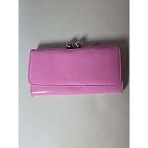 Ted Baker London Dusky Pink Patent Square Crystal Mini Clutch